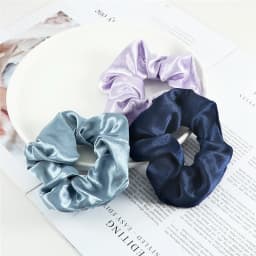 3pcs/set Heart Stripes Plaid Dots Hair Bands Satin Cotton Silk Hair Ties for Women Girls Elastic Rope Hair Accessories Scrunchie
