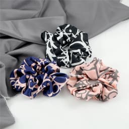 3pcs/set Heart Stripes Plaid Dots Hair Bands Satin Cotton Silk Hair Ties for Women Girls Elastic Rope Hair Accessories Scrunchie