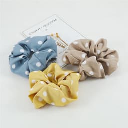 3pcs/set Heart Stripes Plaid Dots Hair Bands Satin Cotton Silk Hair Ties for Women Girls Elastic Rope Hair Accessories Scrunchie