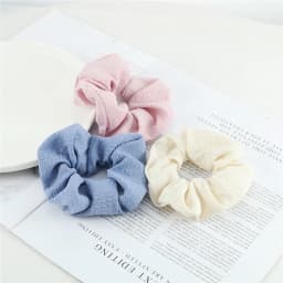 3pcs/set Heart Stripes Plaid Dots Hair Bands Satin Cotton Silk Hair Ties for Women Girls Elastic Rope Hair Accessories Scrunchie