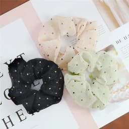 3pcs/set Heart Stripes Plaid Dots Hair Bands Satin Cotton Silk Hair Ties for Women Girls Elastic Rope Hair Accessories Scrunchie