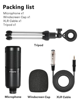 MAONO PM360TR Condenser Microphone Podcast Microphone 3.5mm Mic for Computer, Laptop, Phone, Sound Card, YouTube, Gaming, Record