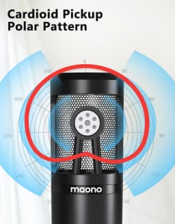 MAONO PM360TR Condenser Microphone Podcast Microphone 3.5mm Mic for Computer, Laptop, Phone, Sound Card, YouTube, Gaming, Record