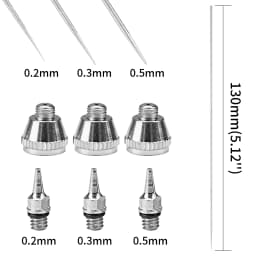 1/3pcs set 0.2/0.3/0.5mm Airbrush Nozzle Needle Airbrushes Spray Gun Spraying Paint Sprayer Replacement parts Tool Accessories