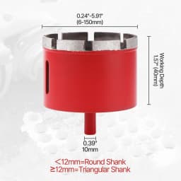 HEDA 1PC 6-120mm Marble Opener Diamond Core Bit Hole Saw Drill Bit Hole Opener for Marble Granite Brick Ceramic Concrete Drillin