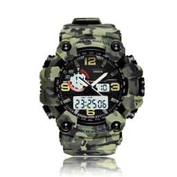 Fashion Quartz Digital Men Watch Dual Time Army Green Sport Man Wristwatches Reloj Hombre Waterproof Led Male Diver Watches Gift