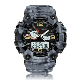 Fashion Quartz Digital Men Watch Dual Time Army Green Sport Man Wristwatches Reloj Hombre Waterproof Led Male Diver Watches Gift