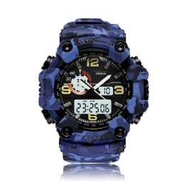 Fashion Quartz Digital Men Watch Dual Time Army Green Sport Man Wristwatches Reloj Hombre Waterproof Led Male Diver Watches Gift