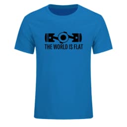 New Summer The World Is Flat Engine T Shirt Short Sleeve Custom T-shirts New Style Men O-neck Cotton T Shirts EU Size