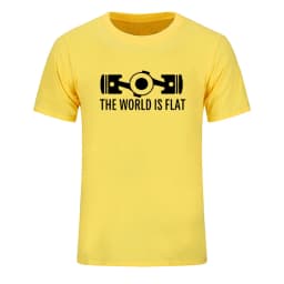 New Summer The World Is Flat Engine T Shirt Short Sleeve Custom T-shirts New Style Men O-neck Cotton T Shirts EU Size
