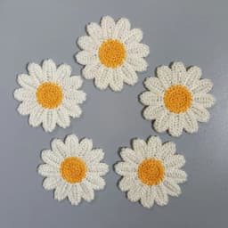 10Pcs White Daisy Flower Embroidered Patches Sew-on DIY Applique Clothing Badge Accessories