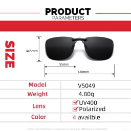 Square Clip On Sunglasses Women Polarized Black Lens UV400 Night Vision Driving Men Goggles Clips Anti Glare Vintage Glasses