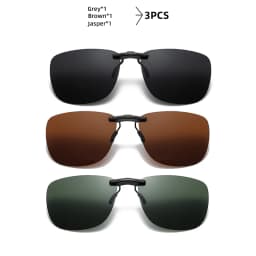 Square Clip On Sunglasses Women Polarized Black Lens UV400 Night Vision Driving Men Goggles Clips Anti Glare Vintage Glasses