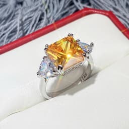 High Quality Big AAA Pink Yellow White Zircon Rings for Women Luxury Full CZ Wedding Rings Ladies Girls Party Jewelry Best Gifts