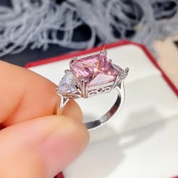 High Quality Big AAA Pink Yellow White Zircon Rings for Women Luxury Full CZ Wedding Rings Ladies Girls Party Jewelry Best Gifts