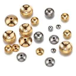 20Pcs 3-12mm Gold Plated Brass Round Bead Caps Spacer Beads High Quality for Diy Jewelry Making Components Accessories
