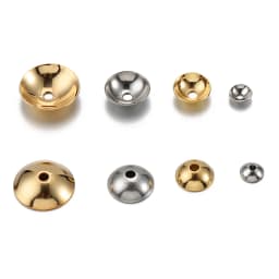 20Pcs 3-12mm Gold Plated Brass Round Bead Caps Spacer Beads High Quality for Diy Jewelry Making Components Accessories