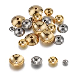 20Pcs 3-12mm Gold Plated Brass Round Bead Caps Spacer Beads High Quality for Diy Jewelry Making Components Accessories