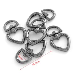 5Pcs/lot 25mm Metal Heart Shape Spring Clasps Openable Carabiner Keychain Bag Clips Hook Dog Chain Buckles Connector Accessories