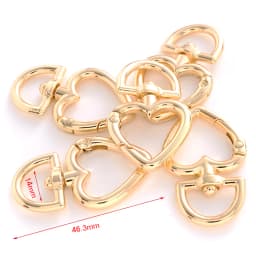 5Pcs/lot 25mm Metal Heart Shape Spring Clasps Openable Carabiner Keychain Bag Clips Hook Dog Chain Buckles Connector Accessories