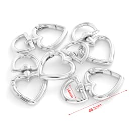 5Pcs/lot 25mm Metal Heart Shape Spring Clasps Openable Carabiner Keychain Bag Clips Hook Dog Chain Buckles Connector Accessories