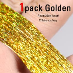 ICERIO Soft Holographic Flat Krystal Flash Tinsel Flashabou Fly Tying Material Pike Trout Streamers Jig Fishing Hook Lure