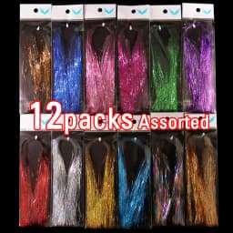 ICERIO Soft Holographic Flat Krystal Flash Tinsel Flashabou Fly Tying Material Pike Trout Streamers Jig Fishing Hook Lure