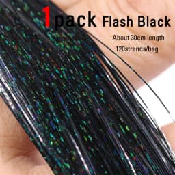 ICERIO Soft Holographic Flat Krystal Flash Tinsel Flashabou Fly Tying Material Pike Trout Streamers Jig Fishing Hook Lure