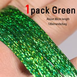 ICERIO Soft Holographic Flat Krystal Flash Tinsel Flashabou Fly Tying Material Pike Trout Streamers Jig Fishing Hook Lure