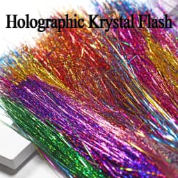ICERIO Soft Holographic Flat Krystal Flash Tinsel Flashabou Fly Tying Material Pike Trout Streamers Jig Fishing Hook Lure