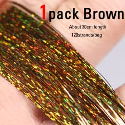 ICERIO Soft Holographic Flat Krystal Flash Tinsel Flashabou Fly Tying Material Pike Trout Streamers Jig Fishing Hook Lure