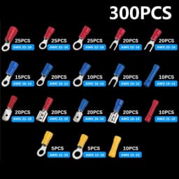 Insulated Cable Connector Electrical Wire Crimp Spade Butt Ring Fork Set Ring Electric Crimp lugs Rolled Terminals Assorted Kit