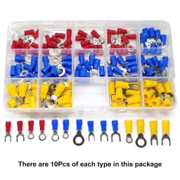 Insulated Cable Connector Electrical Wire Crimp Spade Butt Ring Fork Set Ring Electric Crimp lugs Rolled Terminals Assorted Kit