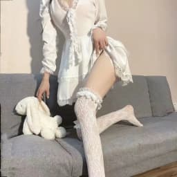 Women Sexy Lace Top Floral Rattan Fishnet Stockings Long Tube Mesh Over Knee Body Stockings Thigh High Hosiery Goth Long Socks