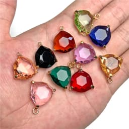 Wholesale 5pcs Various Polished Glass Crystal Pendants Charms For DIY Earrings Necklace Making Jewelry Supplies Accessories