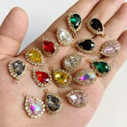 Wholesale 5pcs Various Polished Glass Crystal Pendants Charms For DIY Earrings Necklace Making Jewelry Supplies Accessories