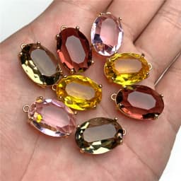 Wholesale 5pcs Various Polished Glass Crystal Pendants Charms For DIY Earrings Necklace Making Jewelry Supplies Accessories