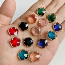 Wholesale 5pcs Various Polished Glass Crystal Pendants Charms For DIY Earrings Necklace Making Jewelry Supplies Accessories