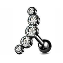 1PCS Crystal Cartilage Piercing Helix Earring Stud Barbell Stainless Steel Tragus Stud Earrings Cluster Daith Jewelry For Women