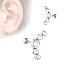 1PCS Crystal Cartilage Piercing Helix Earring Stud Barbell Stainless Steel Tragus Stud Earrings Cluster Daith Jewelry For Women