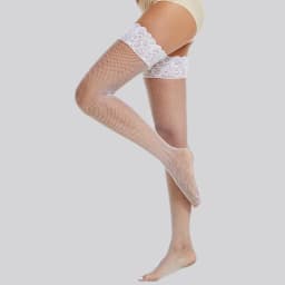 Sexy Fishnet Stockings Woman Socks Fashion Over the Knee High Socks Kawaii Long Socks Lace Top Silicon Strap Anti-skid Back Line