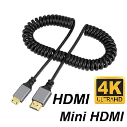 4K@60HZ 0.5-2.4M Compatible HDMI TO HDMI/MINI HDMI/ Micro HDMI/Coiled Extension Flexible Spiral Cable Male to Male Plug Cable