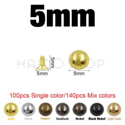 Metal Dome Cap Rivets Studs Round Rivet for Leather Craft Bag Belt Clothing Garment Shoes Collar Parts Accessories