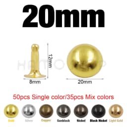 Metal Dome Cap Rivets Studs Round Rivet for Leather Craft Bag Belt Clothing Garment Shoes Collar Parts Accessories