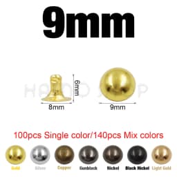 Metal Dome Cap Rivets Studs Round Rivet for Leather Craft Bag Belt Clothing Garment Shoes Collar Parts Accessories