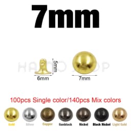 Metal Dome Cap Rivets Studs Round Rivet for Leather Craft Bag Belt Clothing Garment Shoes Collar Parts Accessories