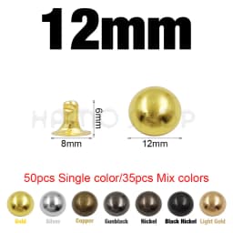 Metal Dome Cap Rivets Studs Round Rivet for Leather Craft Bag Belt Clothing Garment Shoes Collar Parts Accessories