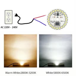 LED Chip for Lamp Bulb 3W 5W 7W 9W 12W SMD 2835 Round Light Beads AC 220V-240V Bulb Chip Lighting Spotlight 90 Lumen/W