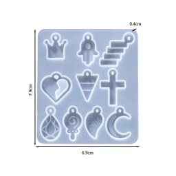 Earring Pendant Silicone Mold Epoxy Resin Jewelry Making Molds Heart Leaves Moon DIY Charms Pendant Mould Creative Jewelry Craft