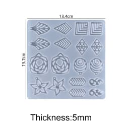 Earring Pendant Silicone Mold Epoxy Resin Jewelry Making Molds Heart Leaves Moon DIY Charms Pendant Mould Creative Jewelry Craft